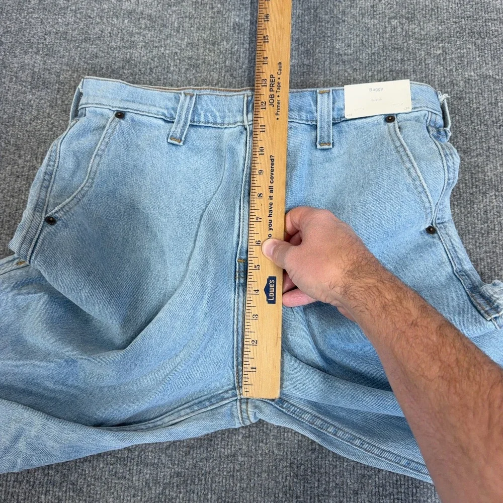 Hollister Baggy Jeans Men 31x30 Light Wash Carpenter Stretch Denim NEW